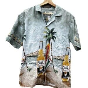 Vintage Ky’s Hawaiian Island Beer/Surfboards Aloha Shirt Mens Size Medium